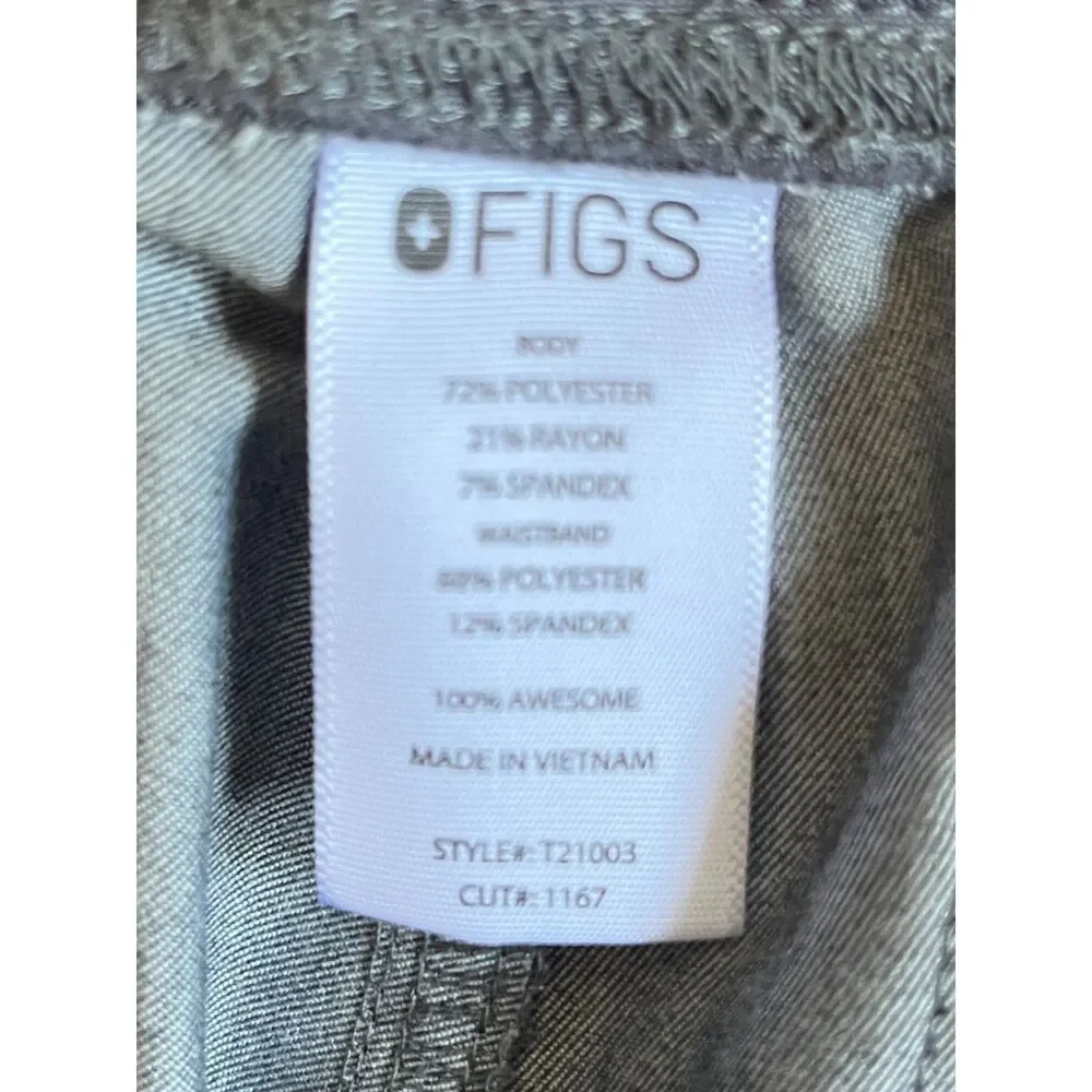FIGS Gray Straight Leg Draw String Basic Scrub Pants  Mens Size Small